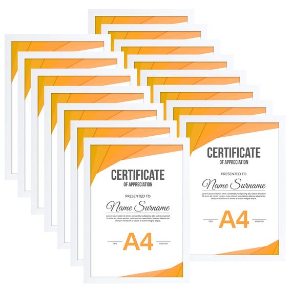 Vasemouh Weißer Bilderrahmen 15er-Set, für 15x20 Bilder mit Passepartout oder für Bilder A4(21 x 29,7 cm) ohne Passepartout, Wand- und Tischaufstellung