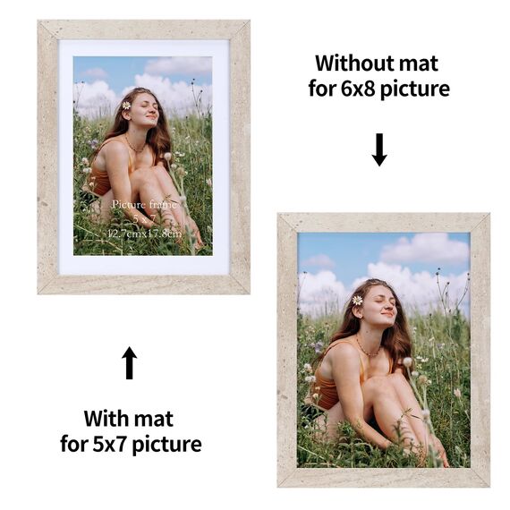 Vasemouh Beige Bilderrahmen 15er-Set, für 13x18 Bilder mit Passepartout oder für Bilder 15x20 ohne Passepartout, Wand- und Tischaufstellung