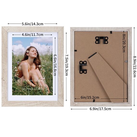 Vasemouh Beige Bilderrahmen 15er-Set, für 13x18 Bilder mit Passepartout oder für Bilder 15x20 ohne Passepartout, Wand- und Tischaufstellung