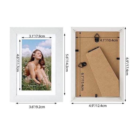 Vasemouh Weiße Bilderrahmen 15er-Set, für 9x13 Bilder mit Passepartout oder für Bilder 10x15 ohne Passepartout, Wand- und Tischaufstellung