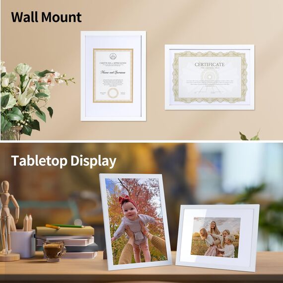 Vasemouh Weißer Bilderrahmen 15er-Set, für 15x20 Bilder mit Passepartout oder für Bilder A4(21 x 29,7 cm) ohne Passepartout, Wand- und Tischaufstellung