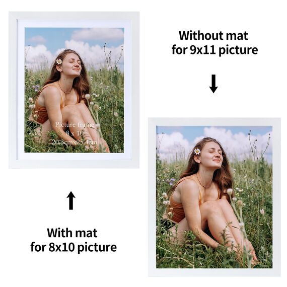 Vasemouh Weißer Bilderrahmen 15er-Set, für 20x25 Bilder mit Passepartout oder für Bilder 23x28 ohne Passepartout, Wand- und Tischaufstellung