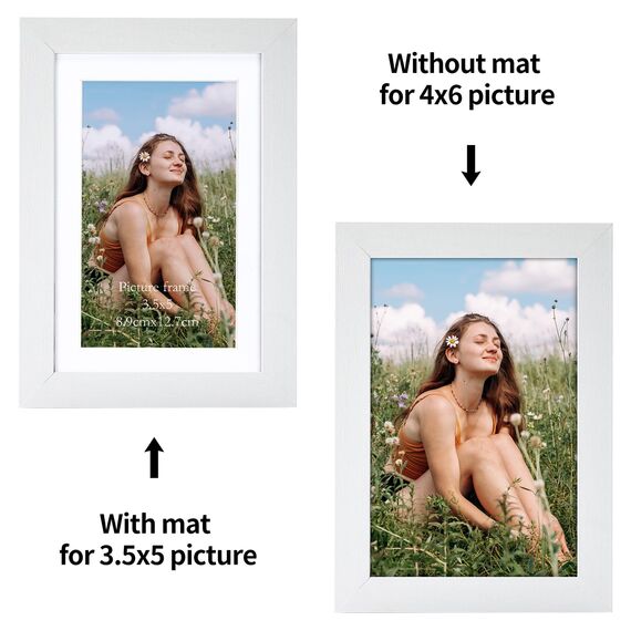 Vasemouh Weiße Bilderrahmen 15er-Set, für 9x13 Bilder mit Passepartout oder für Bilder 10x15 ohne Passepartout, Wand- und Tischaufstellung