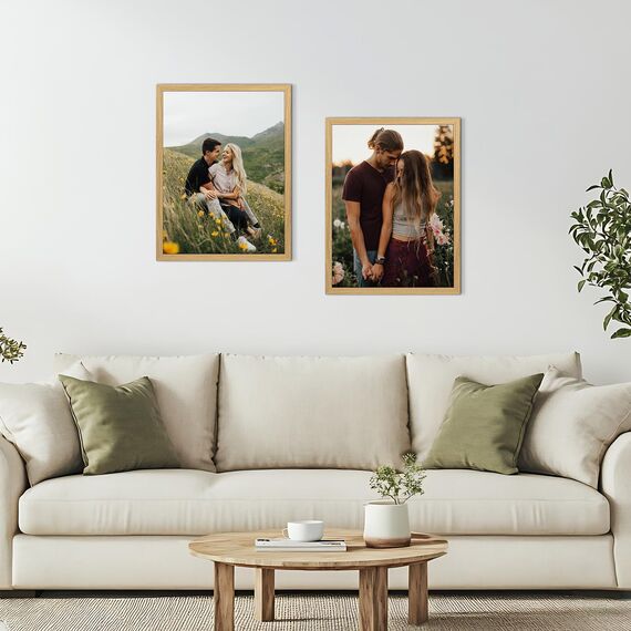 Vasemouh 15er-Set Bilderrahmen 30x40cm aus MDF – Naturholzfarbe für Wandmontage im Zuhause und Büro – Ideal für kreative Fotowände und Kunstwerke