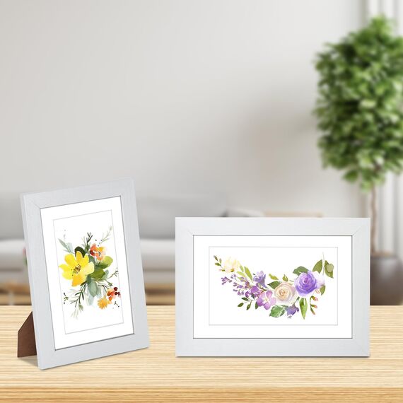 Vasemouh Weiße Bilderrahmen 15er-Set, für 9x13 Bilder mit Passepartout oder für Bilder 10x15 ohne Passepartout, Wand- und Tischaufstellung