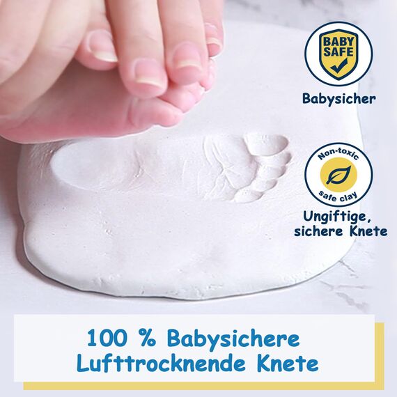 Yiukou Baby-Handabdruck und Fußabdruck Kit - Andenken Foto Gerahmte Bilder für Neugeborene - Personalisiertes Meilenstein Geschenk - Erinnerungs-Bilderrahmen für Wunschliste