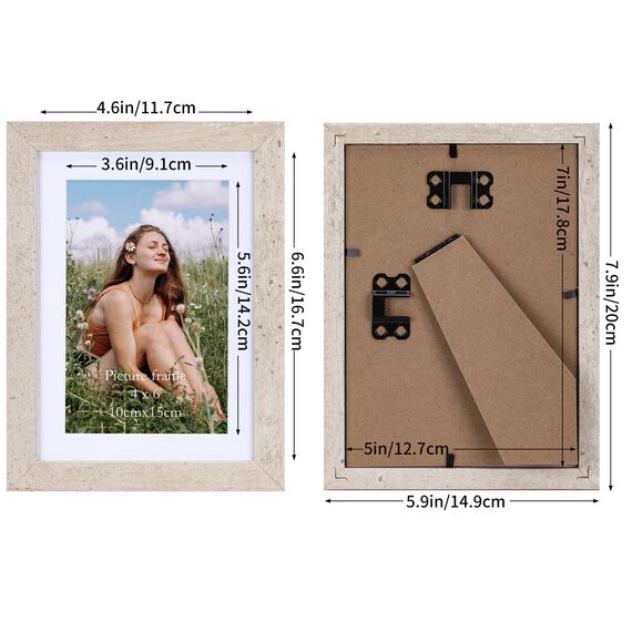 Vasemouh Beige Bilderrahmen 15er-Set, für 10x15 Bilder mit Passepartout oder für Bilder 13x18 ohne Passepartout, Wand- und Tischaufstellung