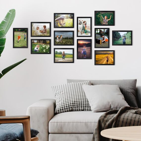 EYMPEU Bilderrahmen 13x18 CM 18er-Set, für Wand und Tisch, geeignet für den Einsatz in Büros und Wohnungen, Schwarz