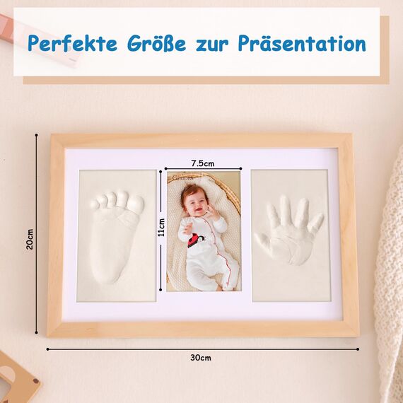 Yiukou Baby-Hand- und Fußabdruck Makers Kit, gerahmte Fotos und persönliches Erinnerungs-Geschenk für Neugeborene