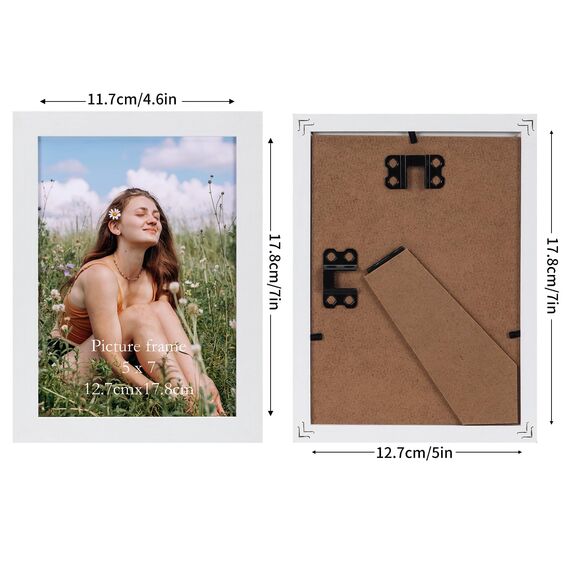 Vasemouh Weißer Bilderrahmen 15er-Set, für 10x15 Bilder mit Passepartout oder für Bilder 13x18 ohne Passepartout, Wand- und Tischaufstellung