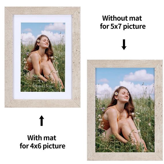 Vasemouh Beige Bilderrahmen 15er-Set, für 10x15 Bilder mit Passepartout oder für Bilder 13x18 ohne Passepartout, Wand- und Tischaufstellung