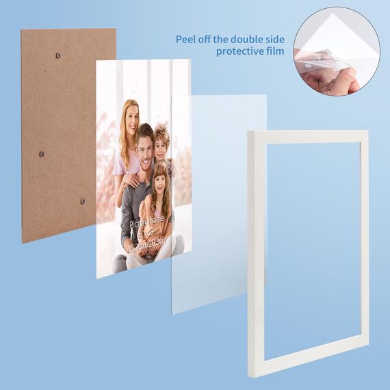 Hoikwo 18 Stück Bilderrahmen 15x20 cm, Weiß Fotorahmen Collage Set für Wohnzimmer Schlafzimmer Kinderzimmer Büro Treppenhaus Flur, Wand- oder Tischaufsteller