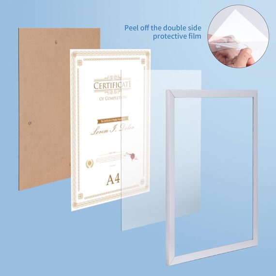 Hoikwo 18 Stück Bilderrahmen A4 Set, Silber Rahmen din A4 für 21x29,7 cm Foto Bilder Kinderzeichnungen Kunstwerke Zertifikate Dokumente, Fotorahmen für Wohnzimmer Schlafzimmer Büro Treppenhaus Flur