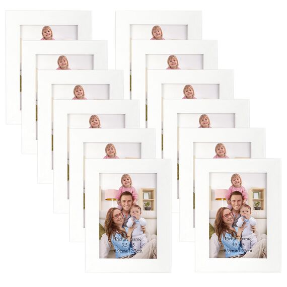 Giftgarden 12 Stück Bilderrahmen Set 9x13 cm für Fotos und Bilder, Moderne Weiß Fotorahmen Collage, Wand- oder Tischaufsteller - Geschenk Freund