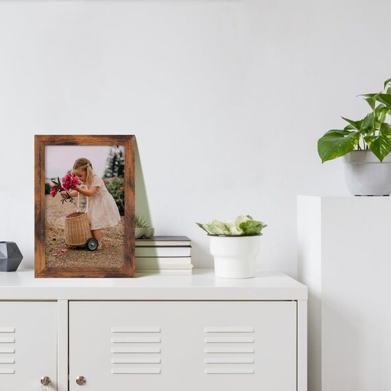 Hoikwo 18 Stück Bilderrahmen 10x15 cm, Braun Fotorahmen Collage Set für Wohnzimmer Schlafzimmer Kinderzimmer Büro Treppenhaus Flur, Wand- oder Tischaufsteller