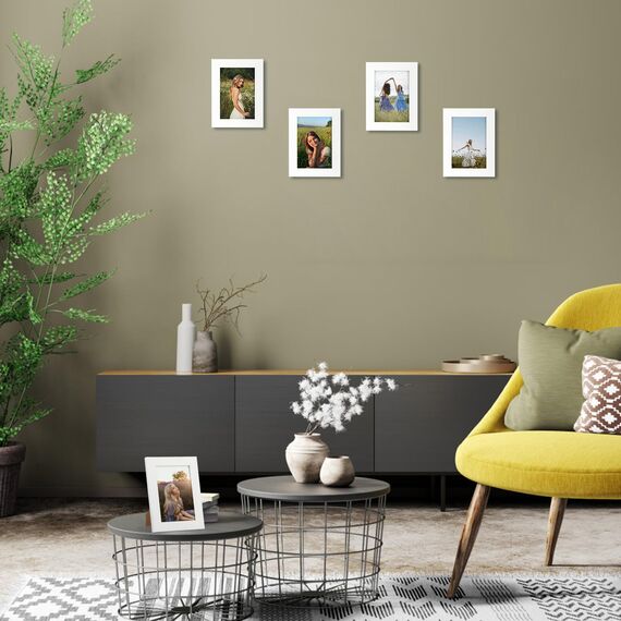 Giftgarden 12 Stück Bilderrahmen Set 9x13 cm für Fotos und Bilder, Moderne Weiß Fotorahmen Collage, Wand- oder Tischaufsteller - Geschenk Freund