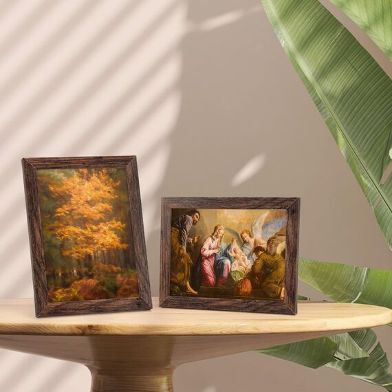 EYMPEU Bilderrahmen 13x18 CM 18er-Set, MDF Bilderrahmen für Wand und Tisch, geeignet für den Einsatz in Büros und Wohnungen, Dunkelbraun