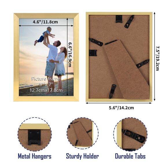 EYMPEU Bilderrahmen 13x18 cm 18er-Set, für Wand und Tisch, geeignet für den Einsatz in Büros und Wohnungen, Gold