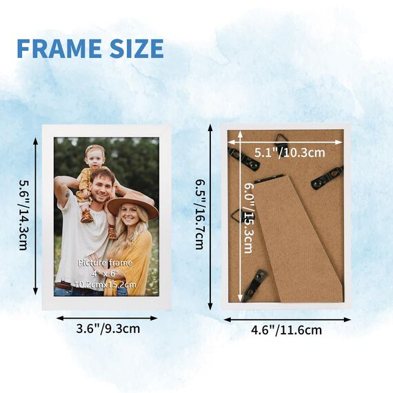 Hoikwo 18 Stück Bilderrahmen Set 10x15 cm, Weiß Fotorahmen Collage für Wohnzimmer Schlafzimmer Kinderzimmer Büro Treppenhaus Flur, Wand- oder Tischaufsteller