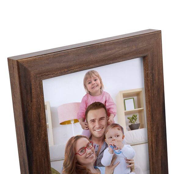 Giftgarden 12er Set Braun Bilderrahmen 10x15 cm, Braune Fotorahmen Collage für Fotos und Bilder, Dunkler Rahmen - Wand- oder Tischaufsteller