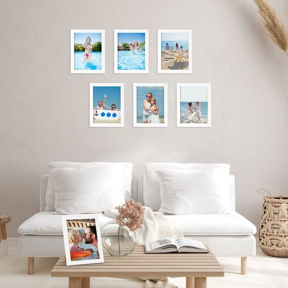 Giftgarden 7 Stück Bilderrahmen 15x20 Weiß, Fotorahmen Collage Set für 20x15 cm Fotos und Bilder, Wand- oder Tischaufsteller für Wohnzimmer Schlafzimmer Büros