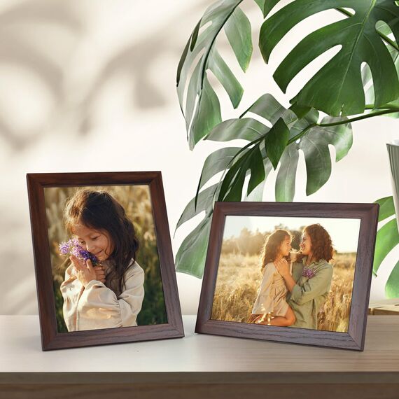 Giftgarden 12er Set Braun Bilderrahmen 15x20 cm, Braune Fotorahmen Collage für Fotos und Bilder, Dunkler Rahmen - Wand- oder Tischaufsteller