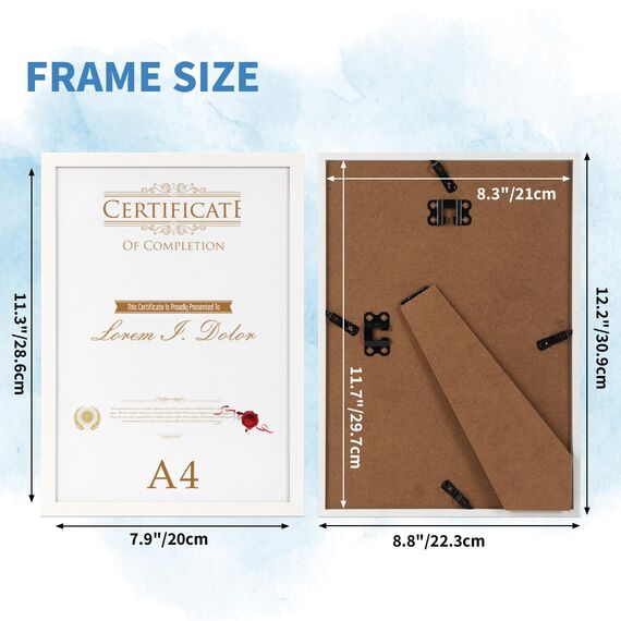 Hoikwo 18 Stück Bilderrahmen A4 Set, Weiß Rahmen din A4 für 21x29,7 cm Foto Bilder Kinderzeichnungen Kunstwerke Zertifikate Dokumente, Fotorahmen für Wohnzimmer Schlafzimmer Büro Treppenhaus Flur