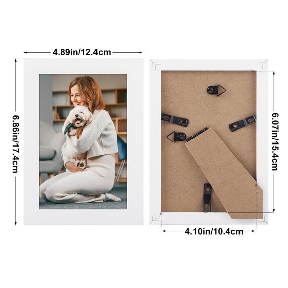 Giftgarden 7 Stück Bilderrahmen Set 10x15 cm für 15x10 Fotos und Bilder, Moderne Weiß Fotorahmen Collage, Wand- oder Tischaufsteller - Geschenk Freund