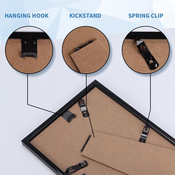 Hoikwo 18 Stück Bilderrahmen 10x15 cm, Schwarz Fotorahmen Collage Set für Wohnzimmer Schlafzimmer Kinderzimmer Büro Treppenhaus Flur, Wand- oder Tischaufsteller