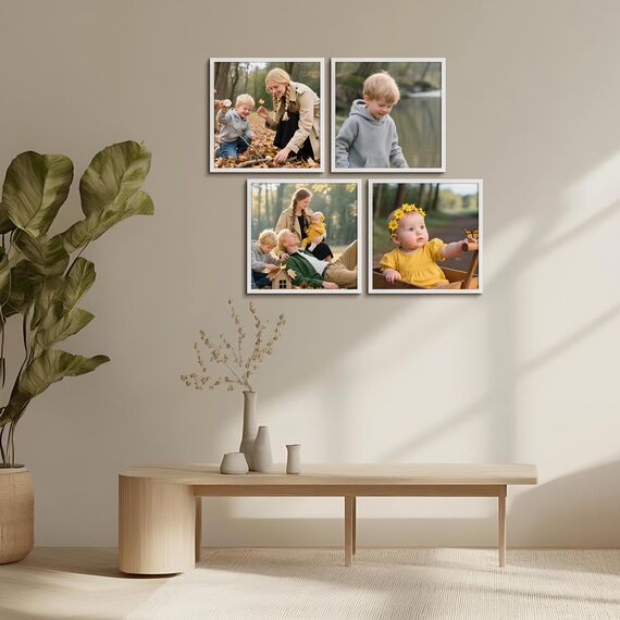Giftgarden 12er Set Weiß Bilderrahmen 30x30 cm – Moderne Quadratische Fotorahmen aus PVC, Wanddekoration für Wohnzimmer, Schlafzimmer, Büro