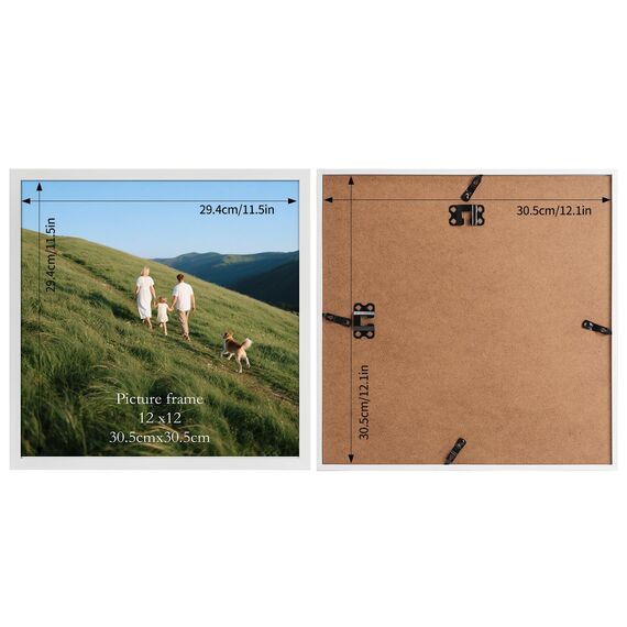 Giftgarden 12er Set Weiß Bilderrahmen 30x30 cm – Moderne Quadratische Fotorahmen aus PVC, Wanddekoration für Wohnzimmer, Schlafzimmer, Büro