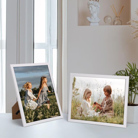 EYMPEU Bilderrahmen 20x25 CM 18er-Set, für Wand und Tisch, geeignet für den Einsatz in Büros und Wohnungen, Weiß
