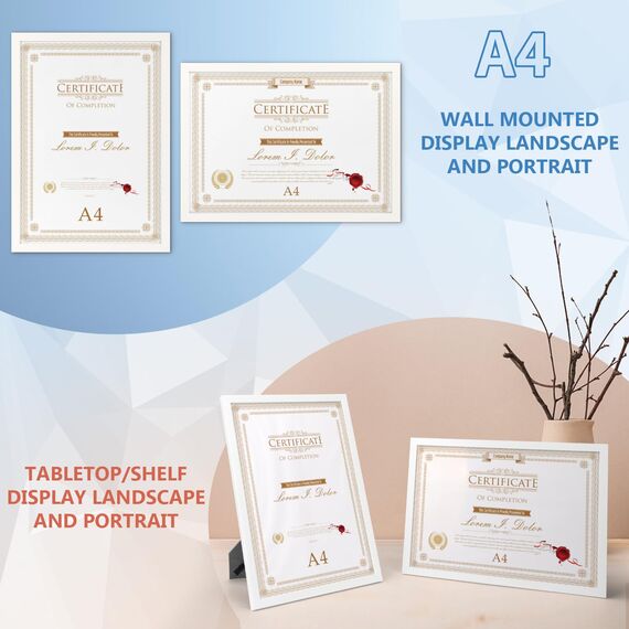 Hoikwo 18 Stück Bilderrahmen A4 Set, Weiß Rahmen din A4 für 21x29,7 cm Foto Bilder Kinderzeichnungen Kunstwerke Zertifikate Dokumente, Fotorahmen für Wohnzimmer Schlafzimmer Büro Treppenhaus Flur