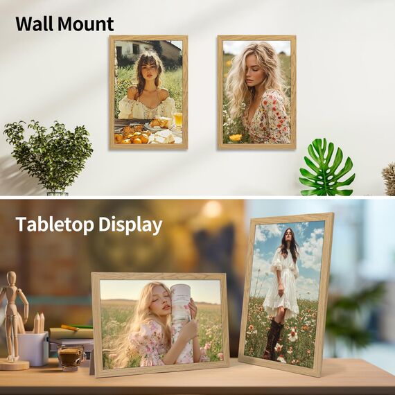 Vasemouh 15er-Set Bilderrahmen 20x30cm aus MDF – Naturholzfarbe für Wand- und Tischaufstellung im Zuhause und Büro – Ideal für kreative Fotowände und Kunstwerke