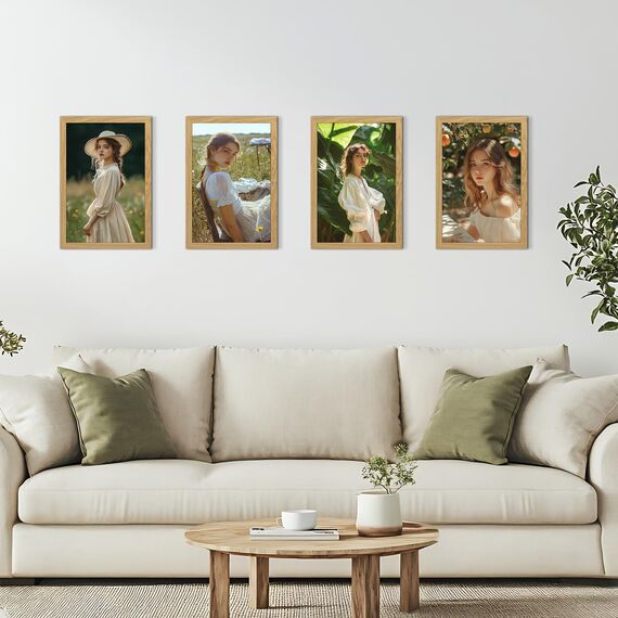 Vasemouh 15er-Set Bilderrahmen 20x30cm aus MDF – Naturholzfarbe für Wand- und Tischaufstellung im Zuhause und Büro – Ideal für kreative Fotowände und Kunstwerke