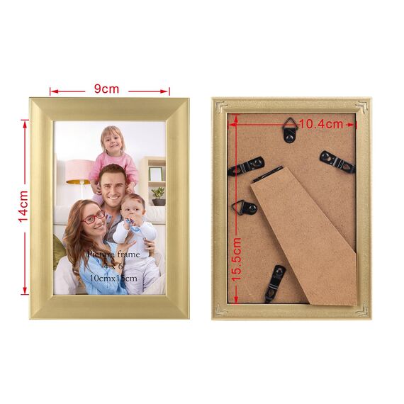 Giftgarden 12 Stück Bilderrahmen 10x15 cm Gold für 15x10 Fotos und Bilder, Fotorahmen Collage Set mit Plexiglas, Wand- oder Tischaufsteller