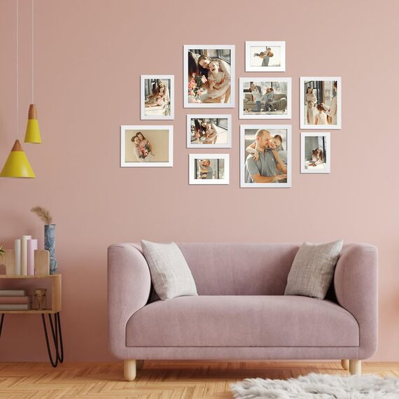 Giftgarden 12 Stück Bilderrahmen Set 15x20 cm, Weiß Fotorahmen für 20x15cm Fotos oder Bilder, Wand- oder Tischaufsteller für Wohnzimmer Schlafzimmer Büros
