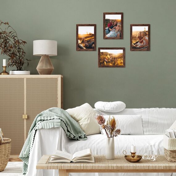 EYMPEU Bilderrahmen 13x18 CM 18er-Set, MDF Bilderrahmen für Wand und Tisch, geeignet für den Einsatz in Büros und Wohnungen, Dunkelbraun