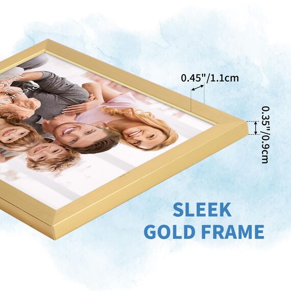 Hoikwo 18 Stück Bilderrahmen 13x18 cm, Gold Fotorahmen Collage Set für Wohnzimmer Schlafzimmer Kinderzimmer Büro Treppenhaus Flur, Wand- oder Tischaufsteller