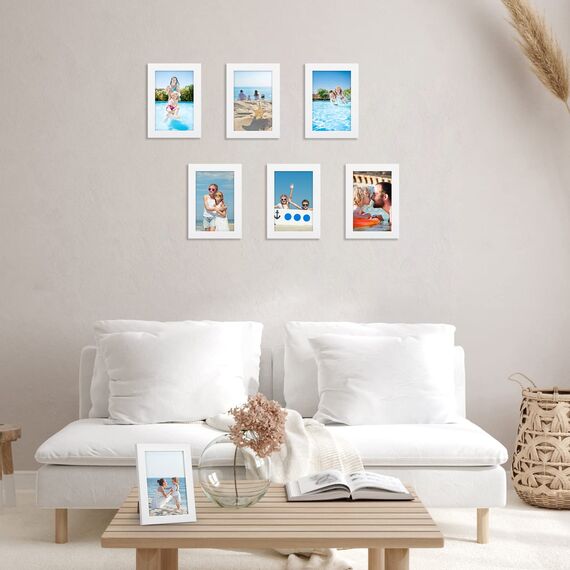 Giftgarden 12 Stück Bilderrahmen Set 10x15 cm für 15x10 Fotos und Bilder, Moderne Weiß Fotorahmen Collage, Wand- oder Tischaufsteller - Geschenk Freund