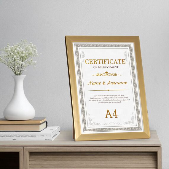 Giftgarden 12 Stück Gold Bilderrahmen A4 Set für 21x29,7 CM Fotos und Zertifikate, Fotorahmen Collage zum Aufhängen für Wand- oder Tischaufsteller