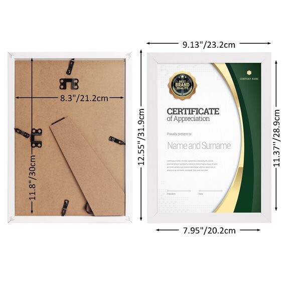 Giftgarden 7 Stück Bilderrahmen DIN A4 Set für 21x29,7 CM Fotos und Bilder, Fotorahmen Collage Weiß für Kunstwerke Zertifikate Dokumente - Wand- oder Tischaufsteller