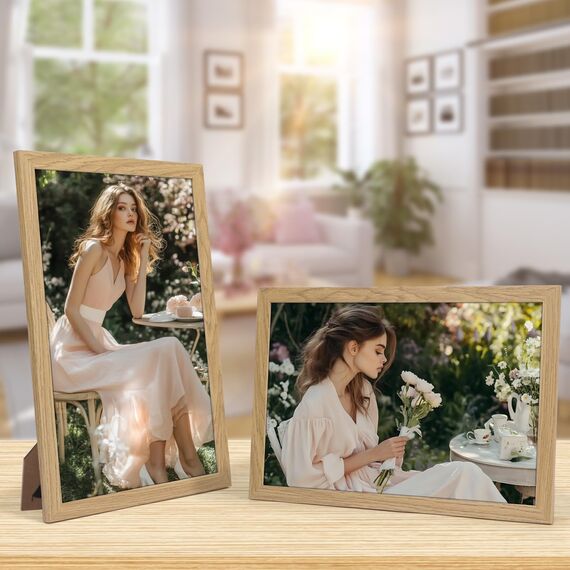 Vasemouh 15er-Set Bilderrahmen 20x30cm aus MDF – Naturholzfarbe für Wand- und Tischaufstellung im Zuhause und Büro – Ideal für kreative Fotowände und Kunstwerke