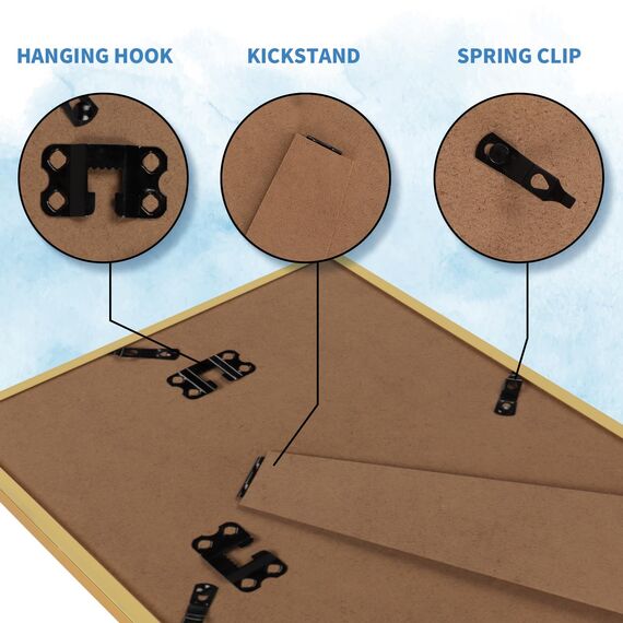 Hoikwo 18 Stück Bilderrahmen A4 Set, Gold Rahmen din A4 für 21x29,7 cm Foto Bilder Kinderzeichnungen Kunstwerke Zertifikate Dokumente, Fotorahmen für Wohnzimmer Schlafzimmer Büro Treppenhaus Flur