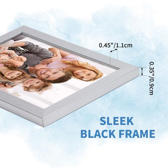 Hoikwo 18 Stück Bilderrahmen 10x15 cm, Silber Fotorahmen Collage Set für Wohnzimmer Schlafzimmer Kinderzimmer Büro Treppenhaus Flur, Wand- oder Tischaufsteller