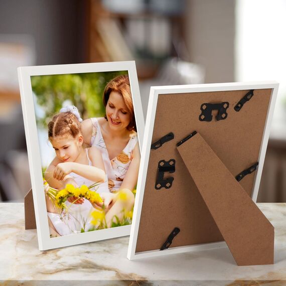 EYMPEU Bilderrahmen 15x20 CM 18er-Set, für Wand und Tisch, geeignet für den Einsatz in Büros und Wohnungen, Weiß