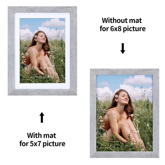 Vasemouh Grauer Bilderrahmen 15er-Set, für 13x18 Bilder mit Passepartout oder für Bilder 15x20 ohne Passepartout, Wand- und Tischaufstellung