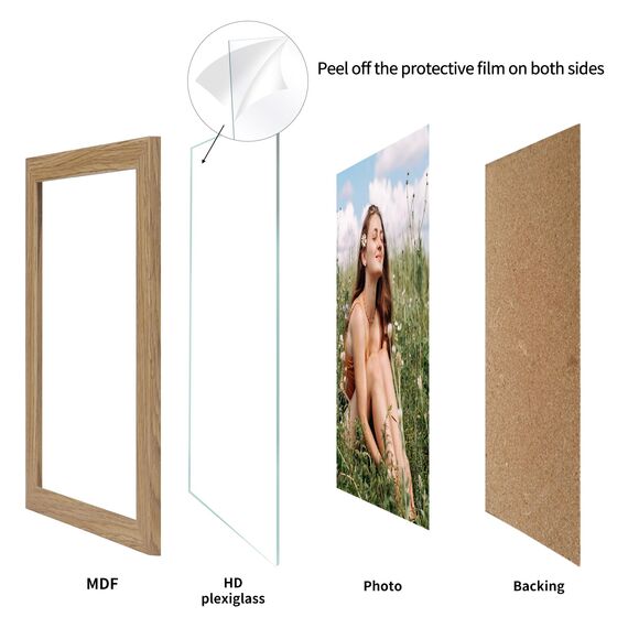 Vasemouh 15er-Set Bilderrahmen 20x30cm aus MDF – Naturholzfarbe für Wand- und Tischaufstellung im Zuhause und Büro – Ideal für kreative Fotowände und Kunstwerke