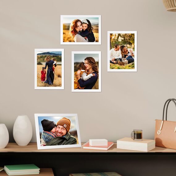 Giftgarden 7 Stück Bilderrahmen DIN A4 Set für 21x29,7 CM Fotos und Bilder, Fotorahmen Collage Weiß für Kunstwerke Zertifikate Dokumente - Wand- oder Tischaufsteller