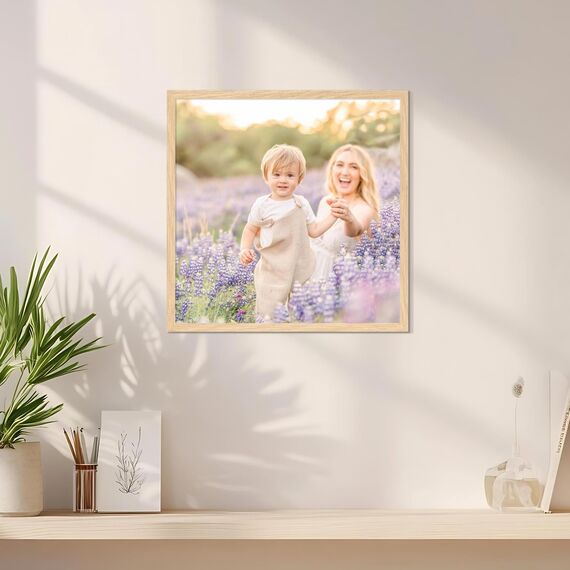 Giftgarden 12er Set Bilderrahmen 30x30 cm in Holzoptik – Moderne Quadratische Fotorahmen aus PVC Kunststoff, Wanddekoration für Wohnzimmer, Schlafzimmer, Büro